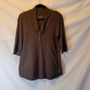 neon buddha top with button detail